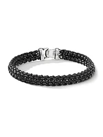 Woven Box Chain Bracelet In Sterling Silver
