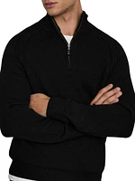 Roberts Wool-Nylon Half-Zip Sweater