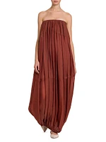 Pleated Organza Maxi Dress