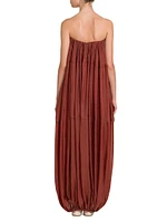 Pleated Organza Maxi Dress