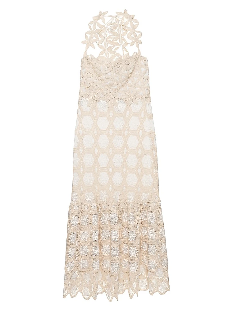 Crochet Halter Midi-Dress