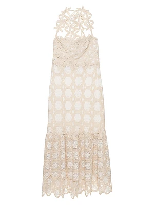 Crochet Halter Midi-Dress