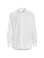 Solid Textured Jacquard Cotton Shirt