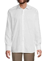 Solid Textured Jacquard Cotton Shirt