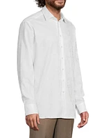 Solid Textured Jacquard Cotton Shirt