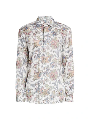 Paisley Button-Front Shirt