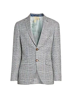 Cotton-Blend Glen Plaid Blazer
