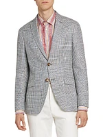Cotton-Blend Glen Plaid Blazer