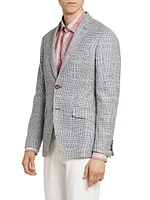 Cotton-Blend Glen Plaid Blazer