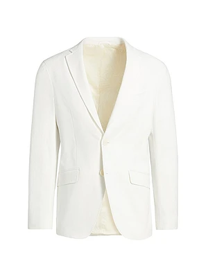 Textured Stretch-Cotton Single-Breasted Jacket