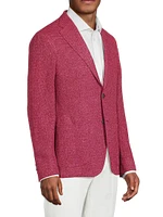 Solid Textured Silk-Linen Sportcoat