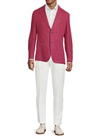 Solid Textured Silk-Linen Sportcoat