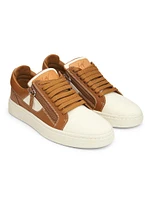 Leather & Canvas Low-Top Sneakers