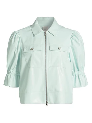 Holly Vegan Leather Puff Sleeve Jacket