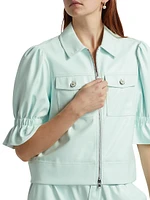 Holly Vegan Leather Puff Sleeve Jacket