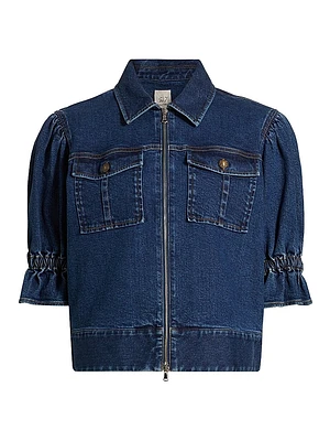 Holly Puff-Sleeve Denim Jacket