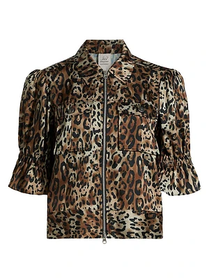 Holly Leopard Print Twill Jacket