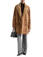 Double-Breasted Shearling Coat