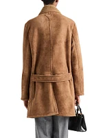 Double-Breasted Shearling Coat