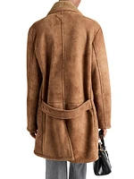 Double-Breasted Shearling Coat