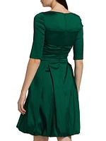 Taffeta Fit & Flare Minidress