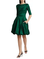 Taffeta Fit & Flare Minidress
