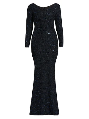 Mesh Paillettes Mermaid Gown
