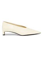 Point-Toe Leather Pumps