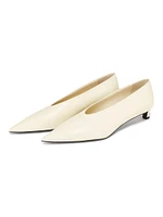Point-Toe Leather Pumps