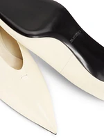 Point-Toe Leather Pumps