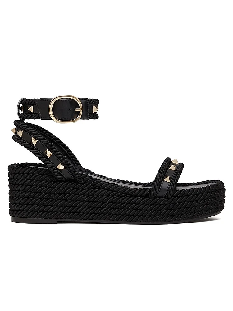 Rockstud 45MM Flatform Sandals Calfskin