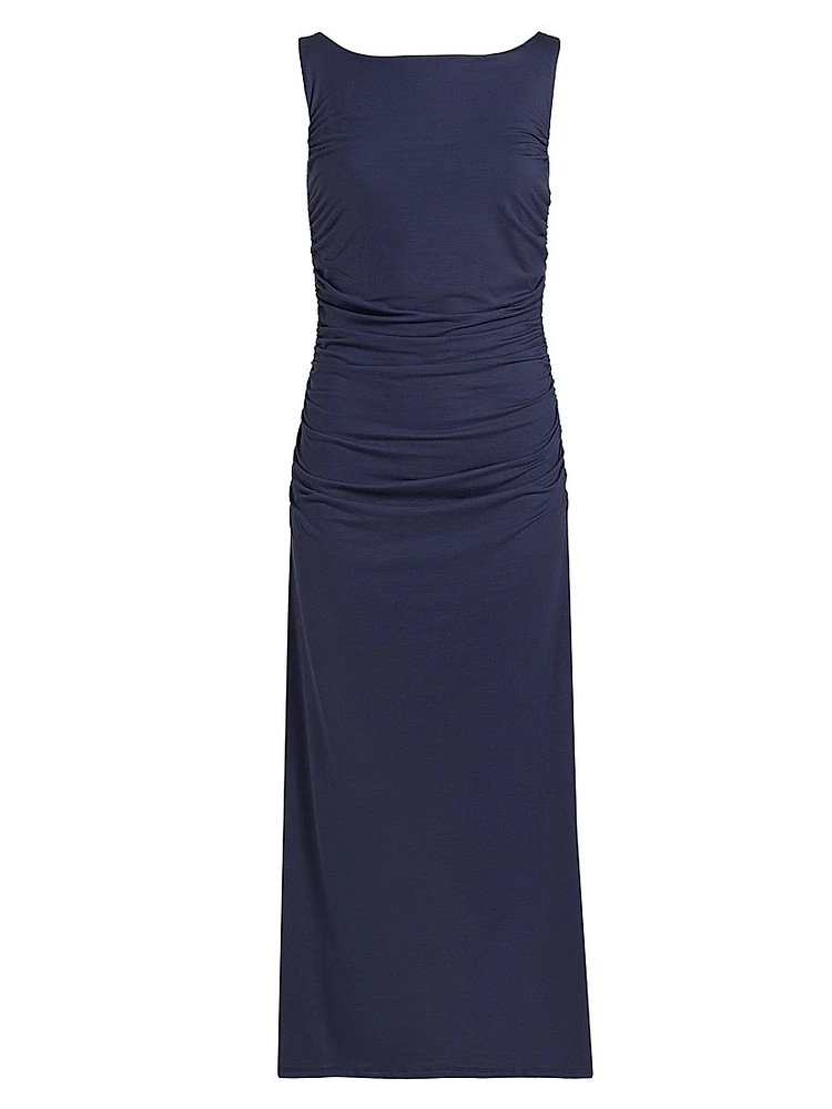 Benson Ruched Stretch Jersey Midi-Dress