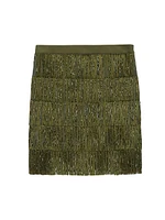 Garonna Beaded Fringe Miniskirt