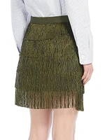 Garonna Beaded Fringe Miniskirt