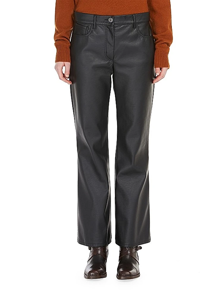 Califfo Faux Leather Five-Pocket Pants