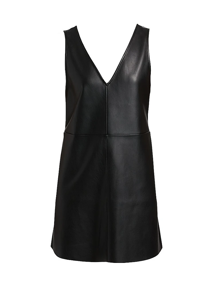 Malia Vegan Leather Shift Minidress
