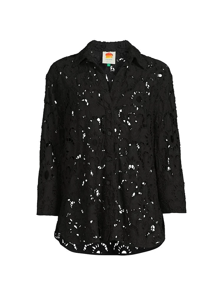 Black Sun Eyelet Shirt
