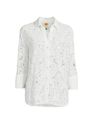 White Sun Eyelet Shirt