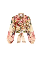 Camilla x White Lotus Cropped Wrap Shirt