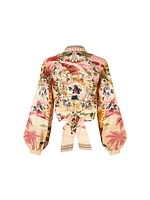 Camilla x White Lotus Cropped Wrap Shirt