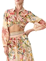 Camilla x White Lotus Cropped Wrap Shirt