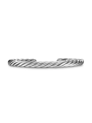 Cable Cuff Bracelet Sterling Silver, 6MM