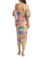 Nira Floral Off-the-Shoulder Cocktail Dress