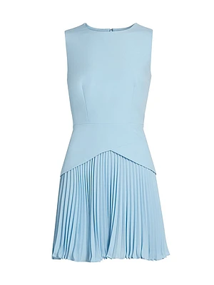 Haddy Plissé Dropped Waist Minidress