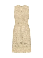 Beaded Fringe Knit Minidress