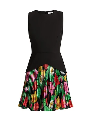 Haddy Tulip Rosette Pleated Minidress
