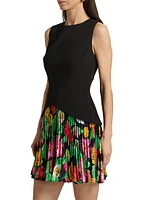 Haddy Tulip Rosette Pleated Minidress