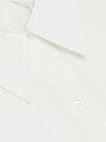Tie-Back Cotton Poplin Button-Front Shirt