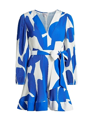 Liv Grand Foliage Pleated Minidress