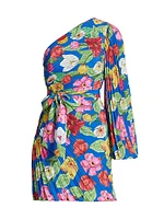 Linden Tulip Rosette Pleated Minidress